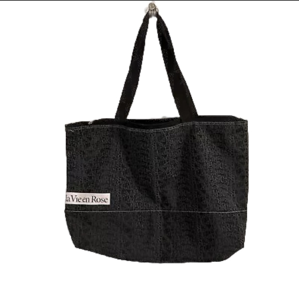 La Vie En Rose Tote Bag Black Color